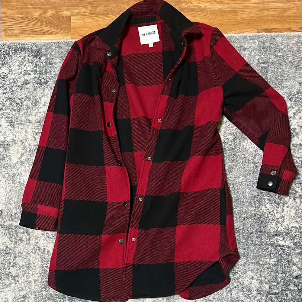 BB Dakota by Steve Madden Red and Black Plaid Jacket